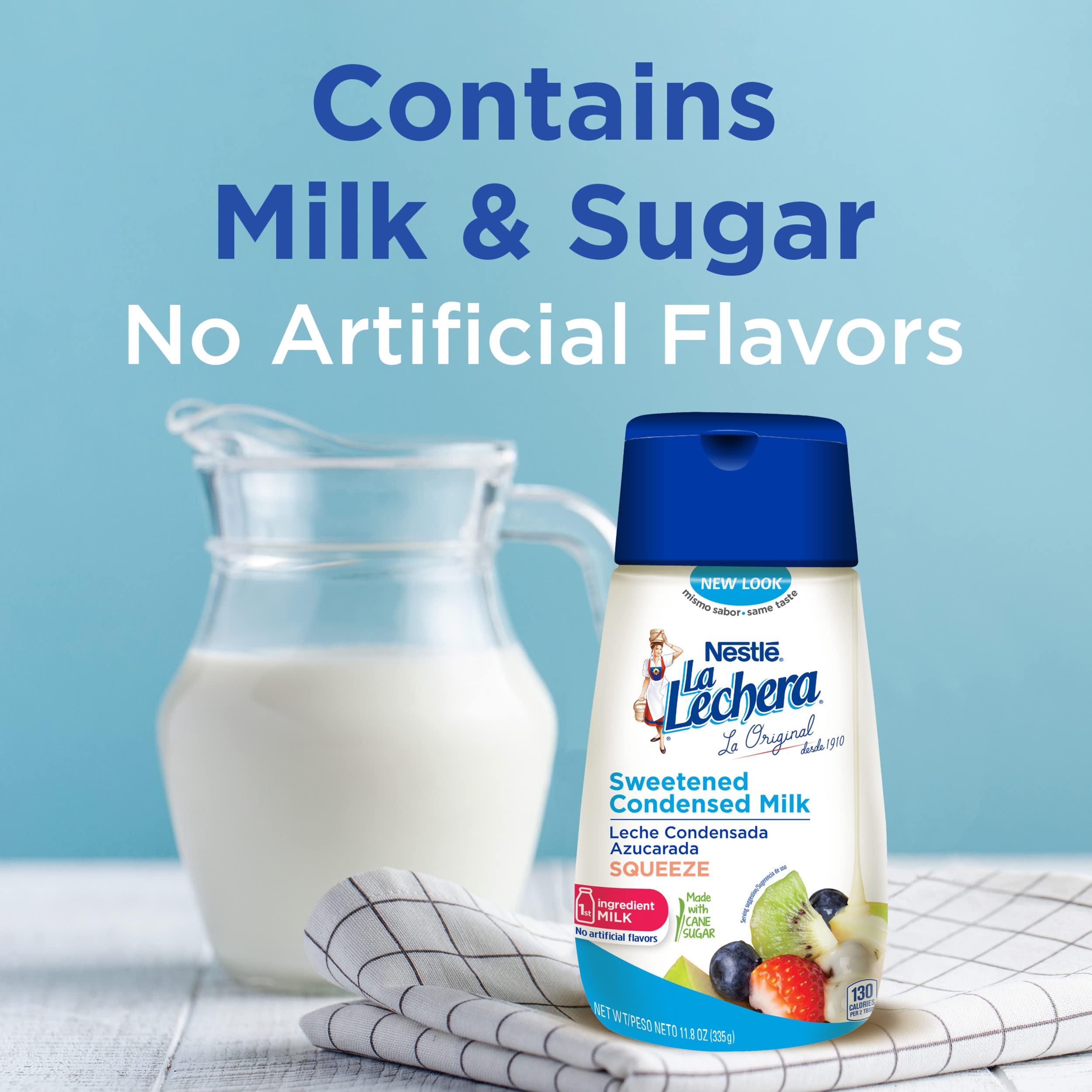 Nestlé La Lechera condensed milk on fruit for creamy topping