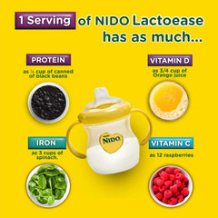 Preparing a cup of NIDO Lacto-Ease toddler milk.