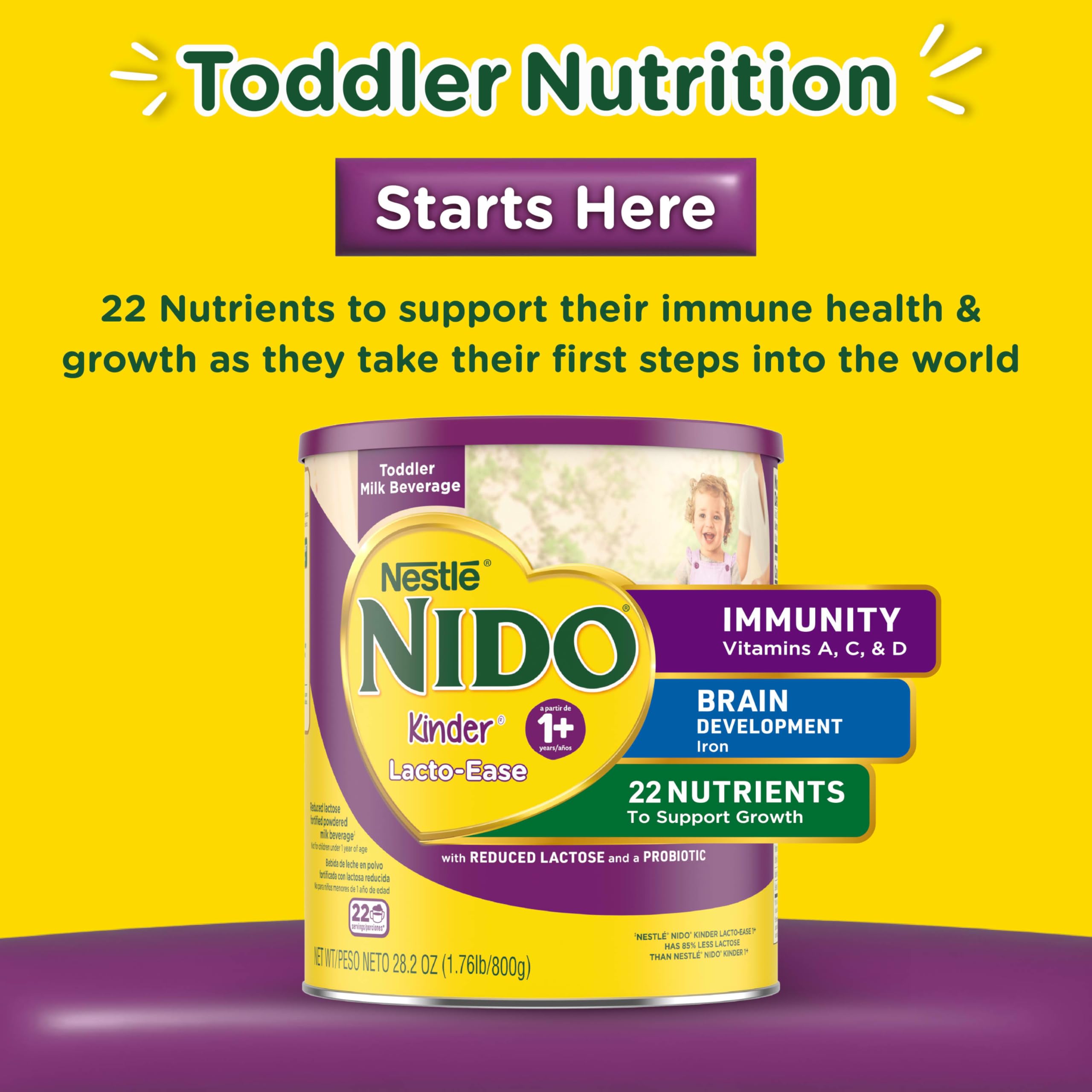 Mixing NIDO Lacto-Ease powder with warm water.