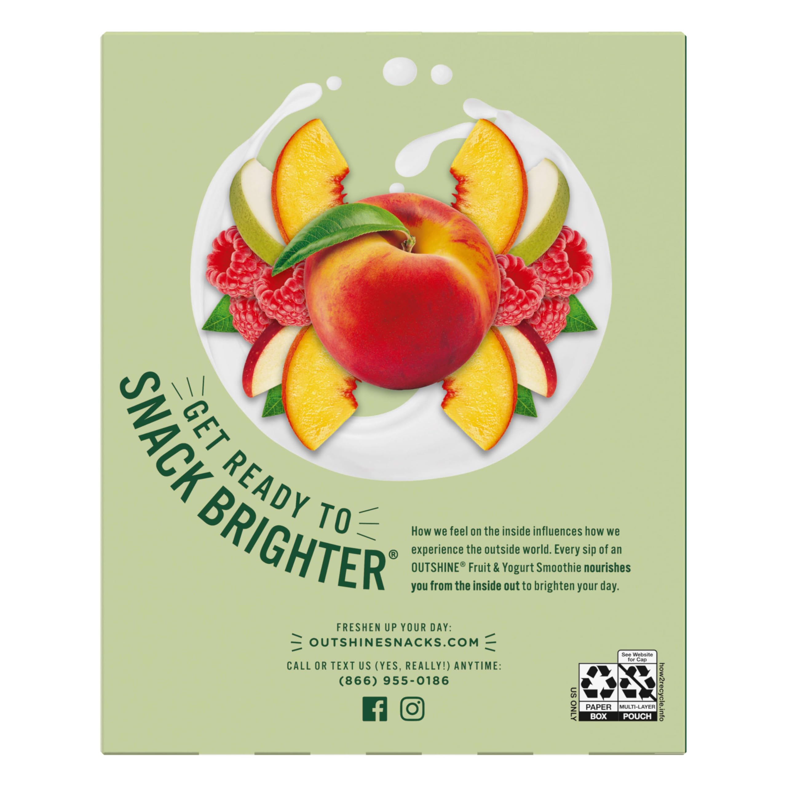 Nestlé Outshine ingredients feature peach, pear, apple purée with raspberries.