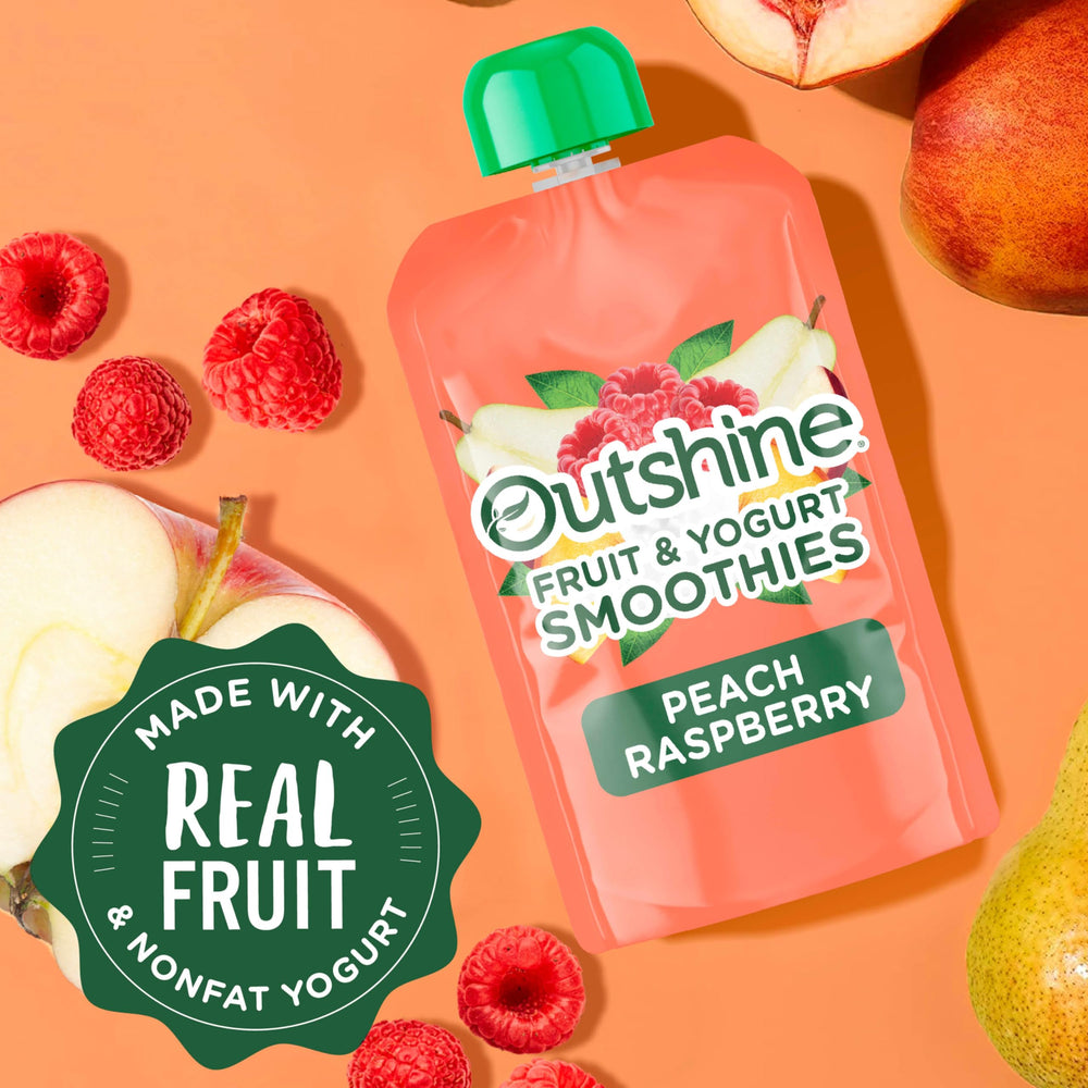 Nestlé Outshine pouch in gym bag for a quick protein snack.