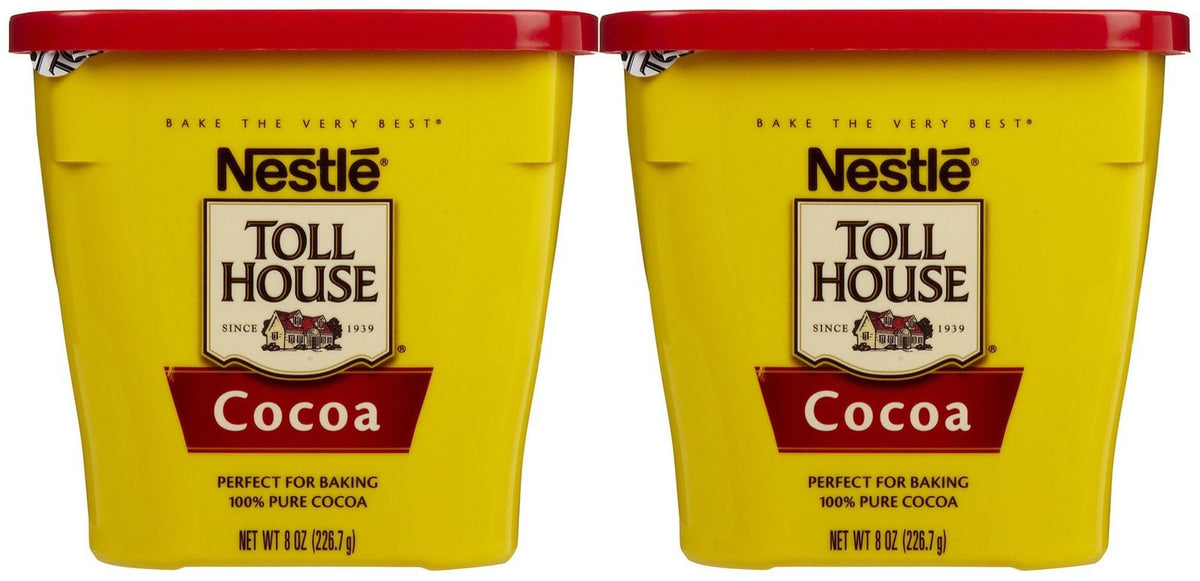 Nestle Toll House baking cocoa jar for rich baking flavor and versatile use.