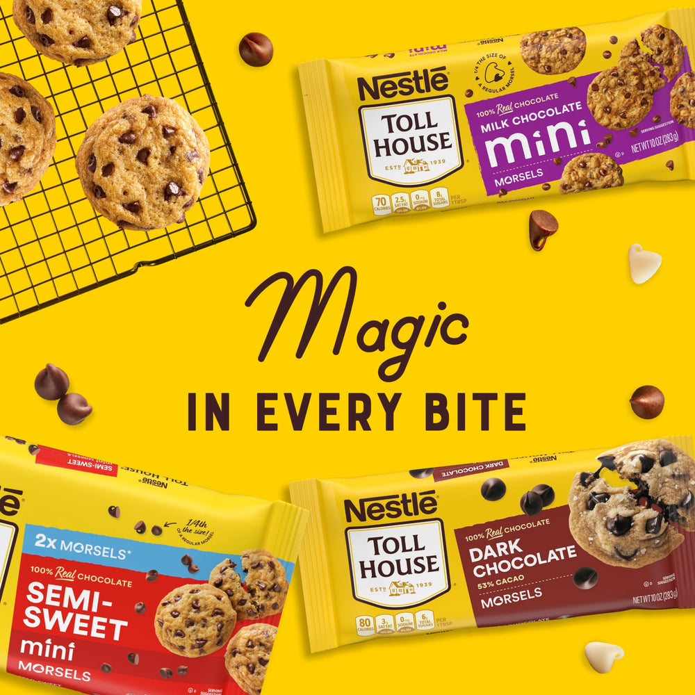 Nestlé Toll House gluten-free morsels on pantry shelf ready to bake