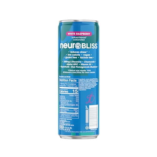 Neuro Bliss White Raspberry ingredients close-up featuring goji, pomegranate, and blueberry antioxidants.
