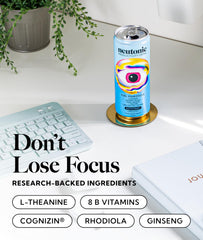 Neutonic nootropic ingredients spotlight beside bottle label for mental clarity potential.