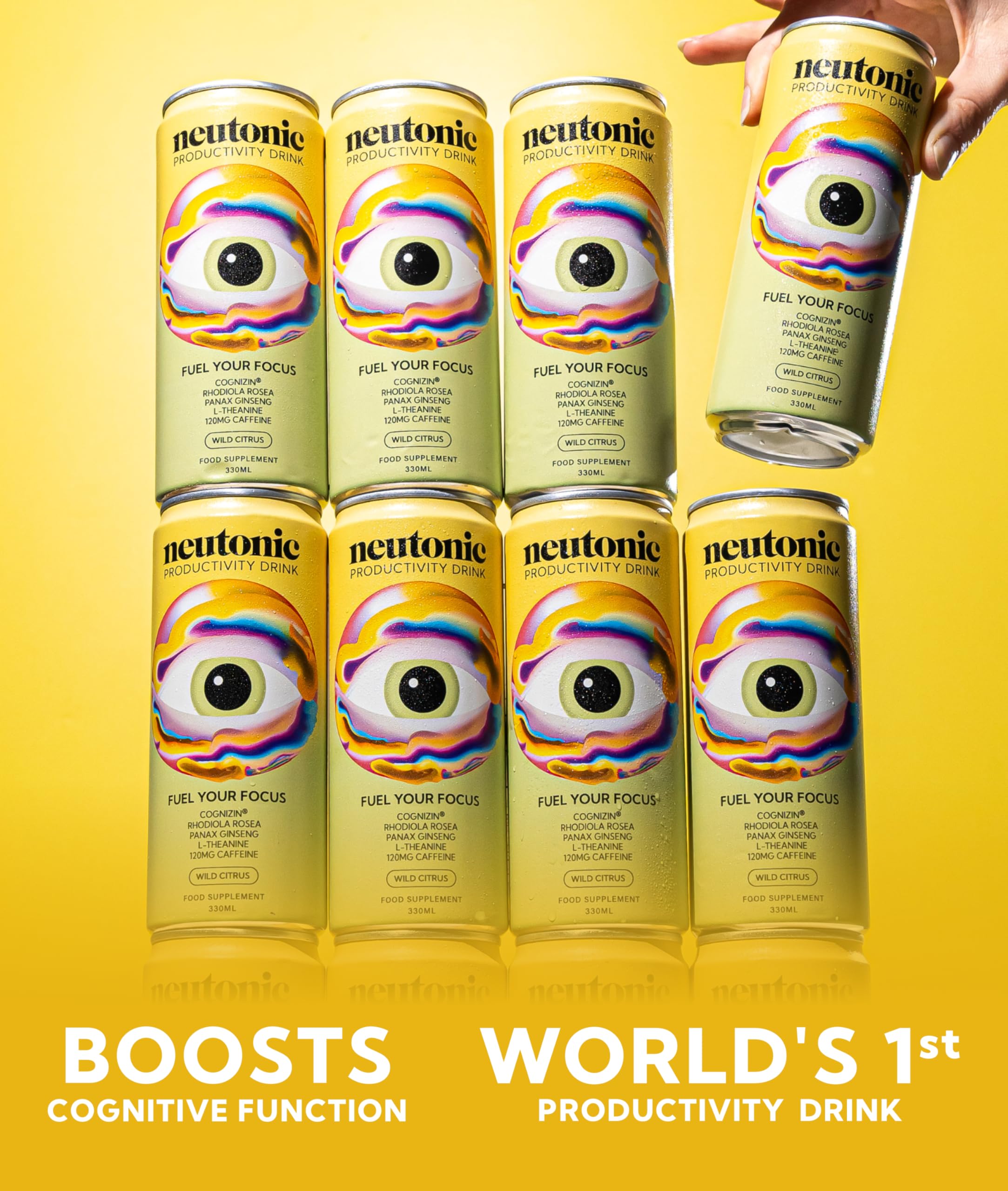 Office lifestyle shot with Neutonic Wild Citrus for daily drive