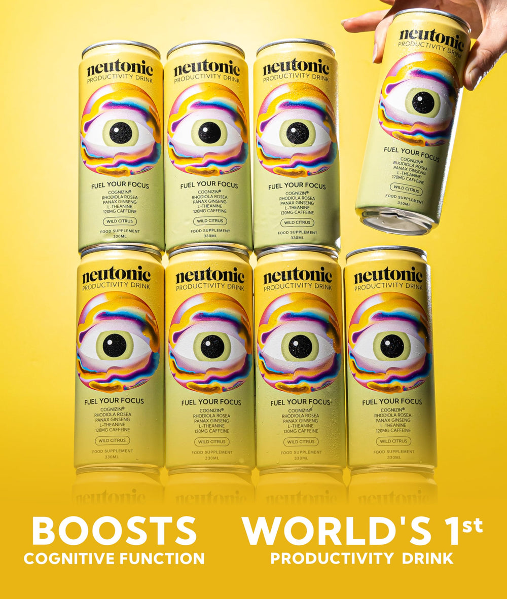 Office lifestyle shot with Neutonic Wild Citrus for daily drive