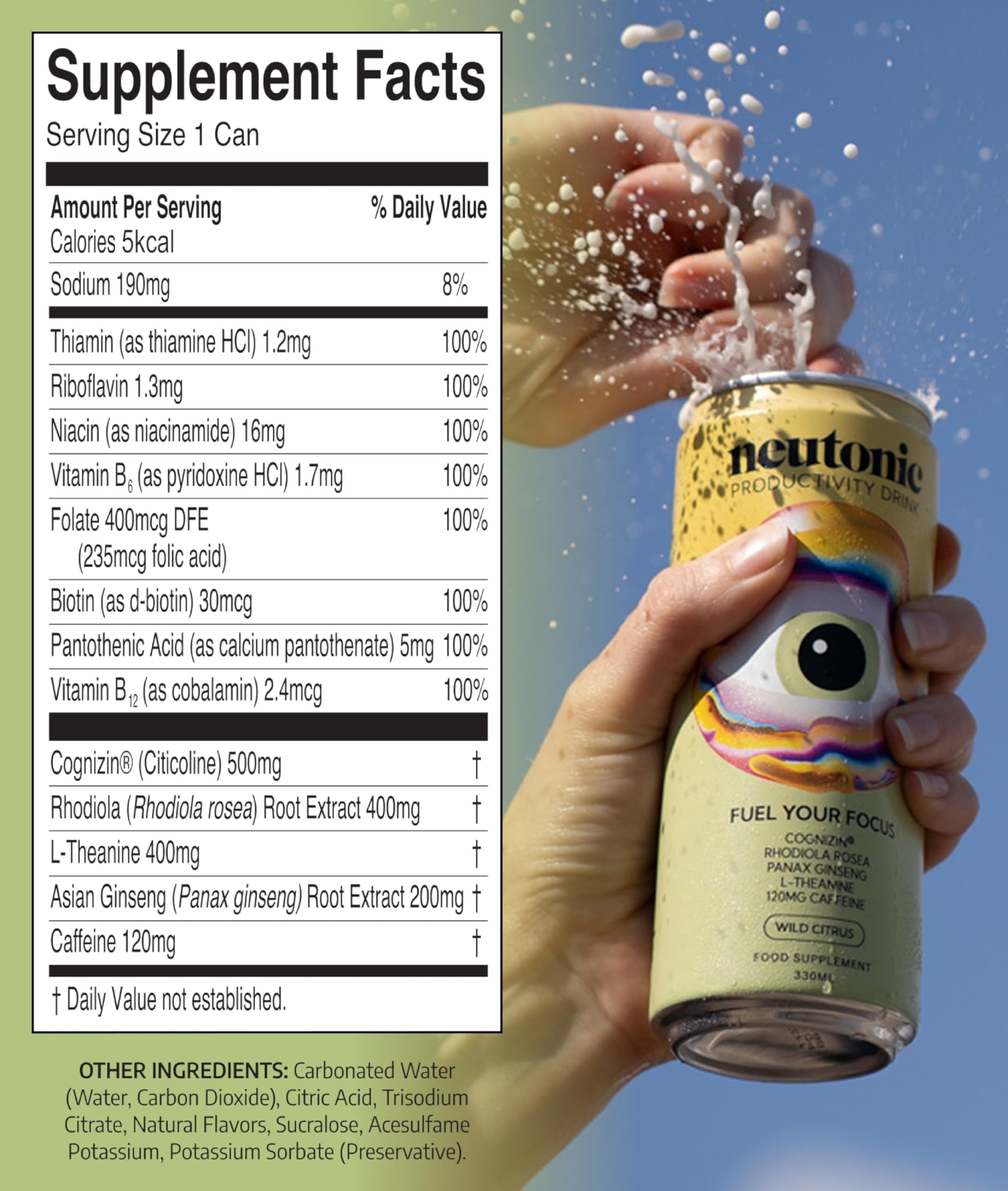Neutonic Wild Citrus can front promotes alert focus and productivity