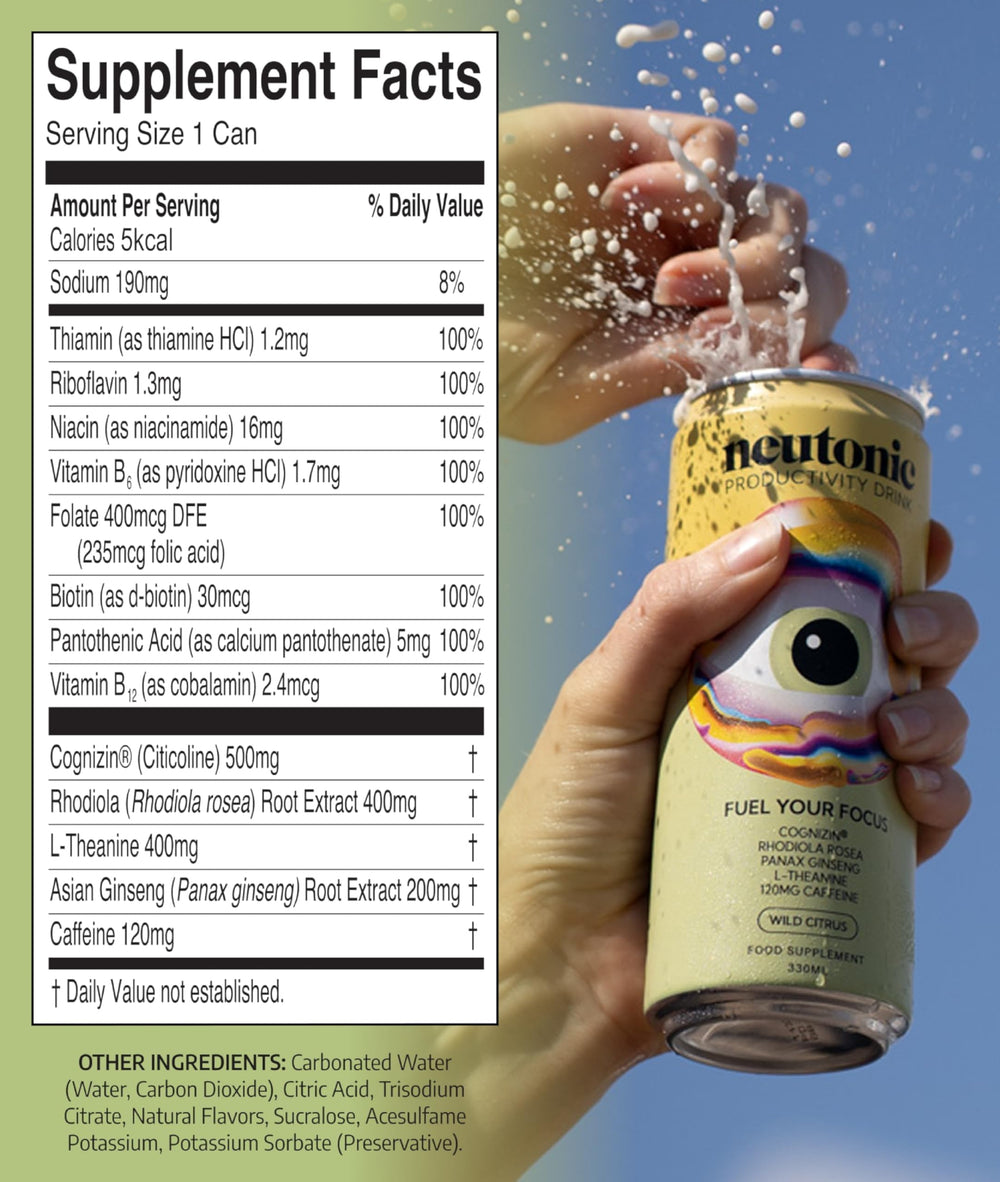 Neutonic Wild Citrus can front promotes alert focus and productivity