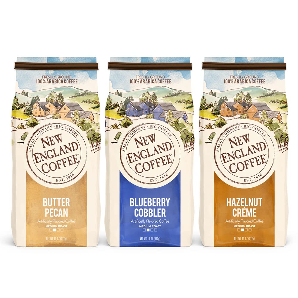 New England Coffee Blueberry Cobbler 11oz bag bright morning flavor