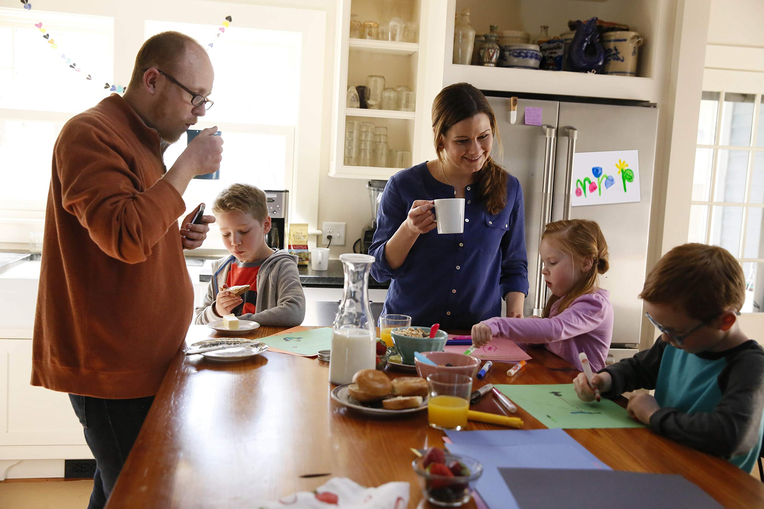 New England Coffee Blueberry Cobbler kitchen scene mornings