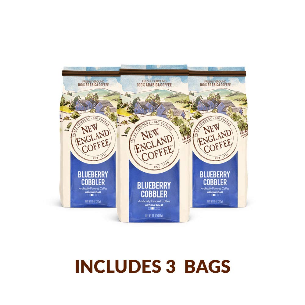 New England Coffee Blueberry Cobbler small-batch roast ensures balanced flavor in every cup.