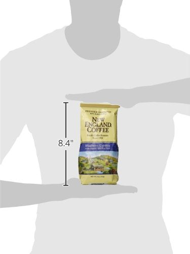 New England Coffee Blueberry Cobbler sustainability label on packaging