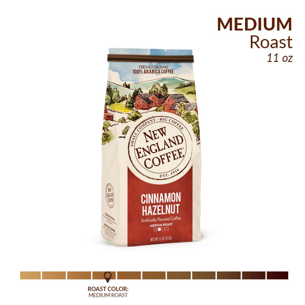 New England Coffee Cinnamon Hazelnut aroma close-up highlighting inviting scent