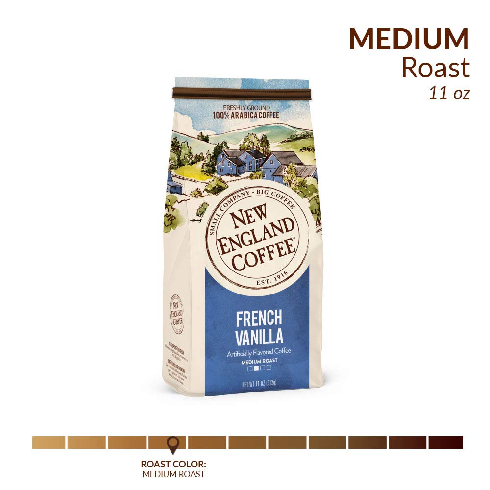 New England Coffee 100% Arabica blend delivers balanced flavor in every cup.