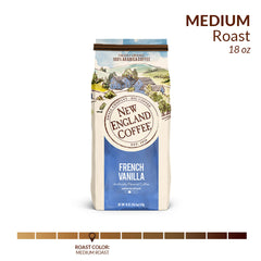 New England Coffee French Vanilla packaging — keeps freshness sealed for consistent flavor.