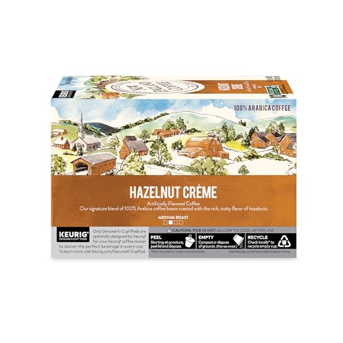 New England Coffee pod closeup aroma, 100% Arabica, small-batch roasted for balance.