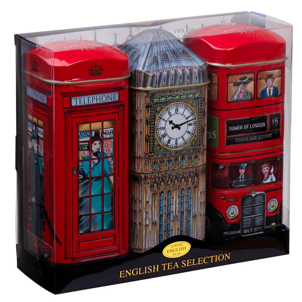 New English Teas British Heritage red London bus tin adds iconic style to tea time.