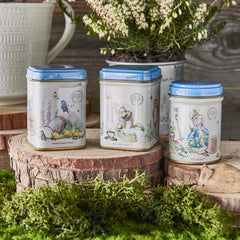 New English Teas Peter Rabbit Jemima Puddle-Duck tin design for collectors.