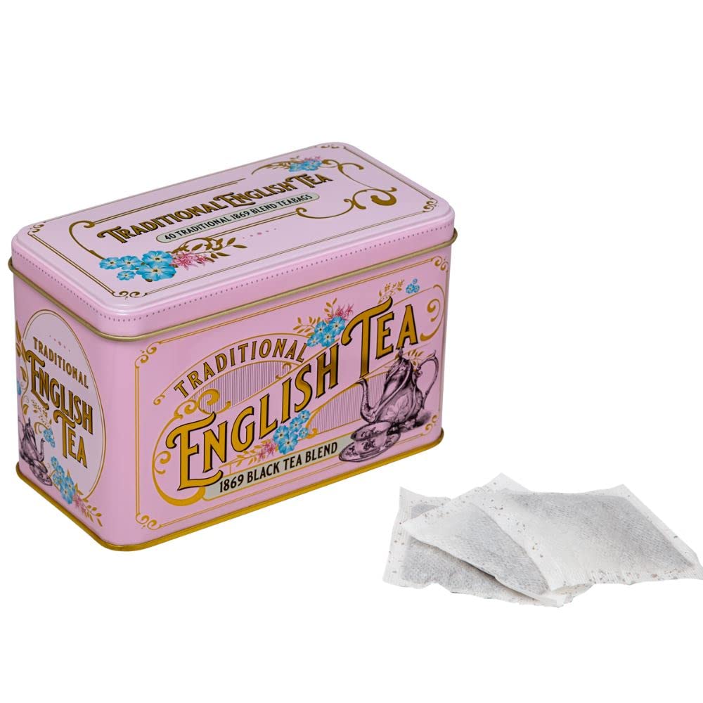 New English Teas gift-ready tin invites stylish gifting options.