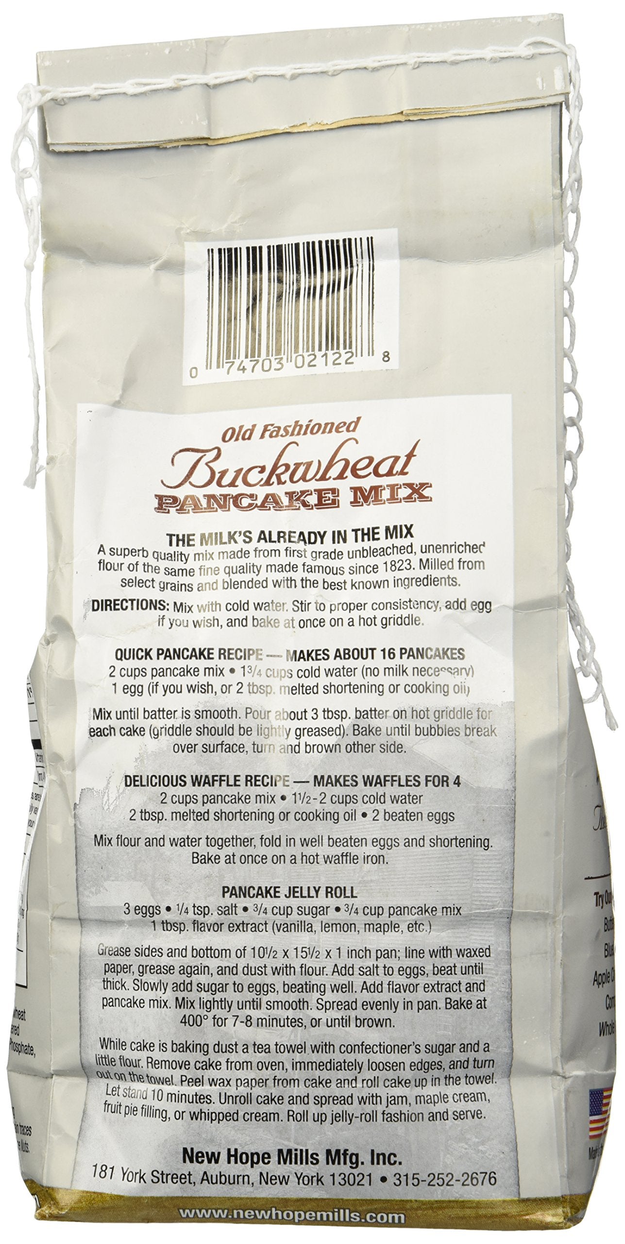 New Hope Mills Old Fashion Buckwheat Pancake Mix packaging in a 2 lb bag