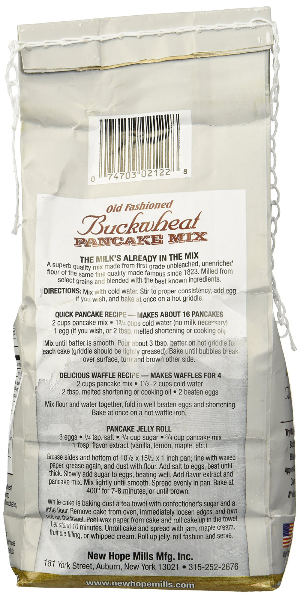 New Hope Mills Old Fashion Buckwheat Pancake Mix packaging in a 2 lb bag