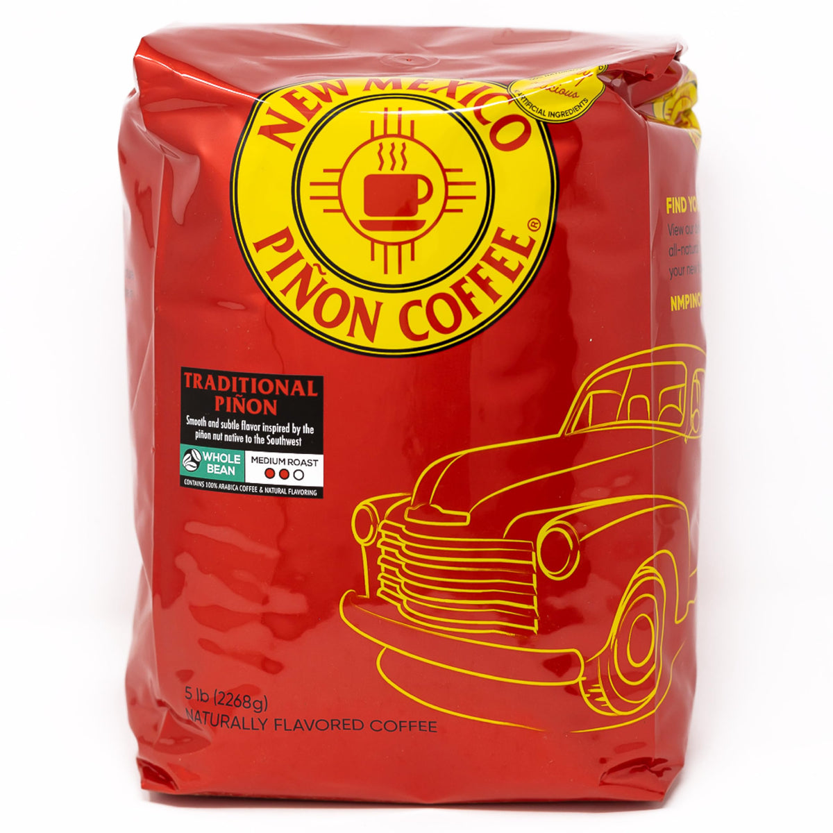 New Mexico Piñon Coffee traditional pinon whole bean 5 lb bag with nutty flavor great for everyday brew