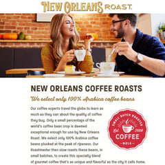 New Orleans Roast chicory brew in cup demonstrates a coffee-like, caffeine-free experience.