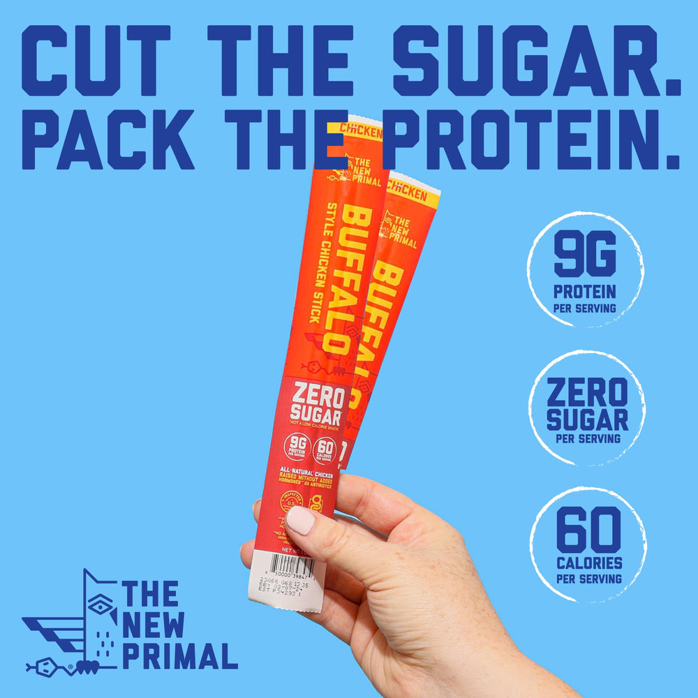 New Primal spicy beef sticks with robust flavor.