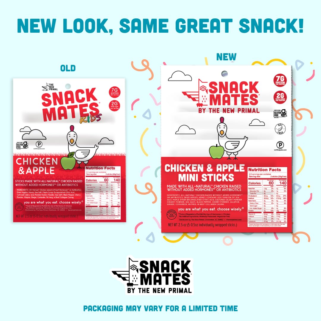 New Primal Chicken Apple Stick 60 calories per serving.