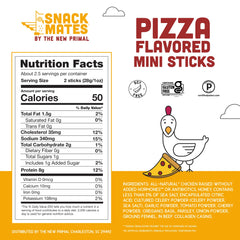 Close-up of The New Primal Pepperoni Pizza Chicken Sticks texture reveals a juicy protein bite