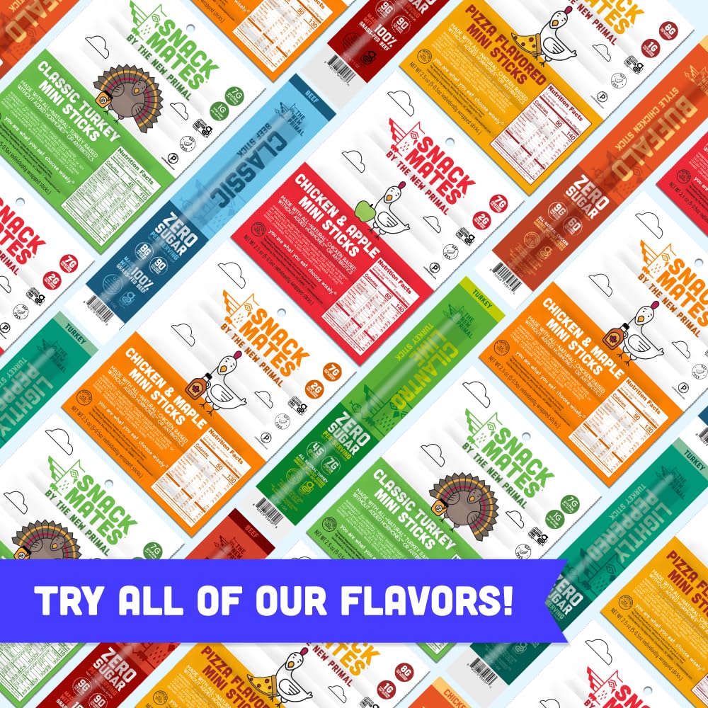 New Primal Snack Mates 7g protein per stick and 45 calories.