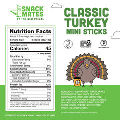 New Primal Snack Mates turkey sticks in lunchbox pack for busy mornings.