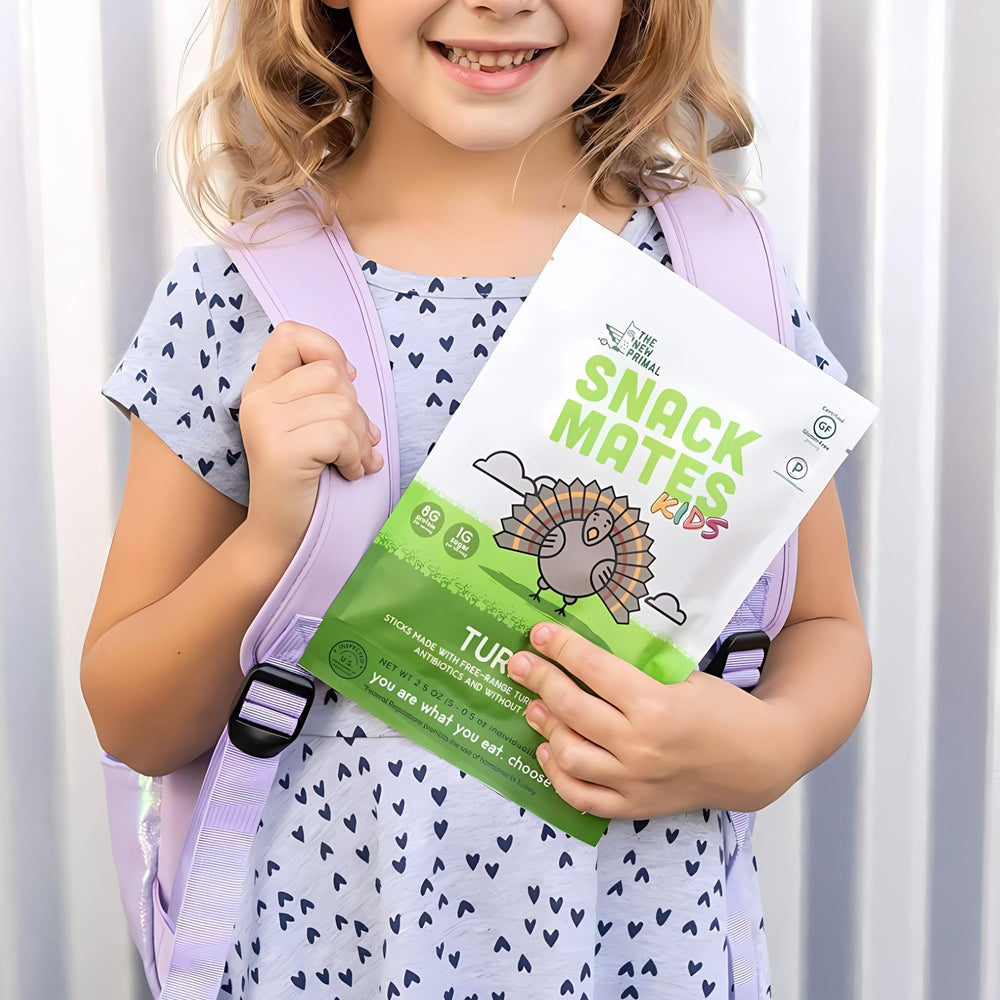 New Primal Snack Mates nut-free jerky sticks suitable for classrooms.