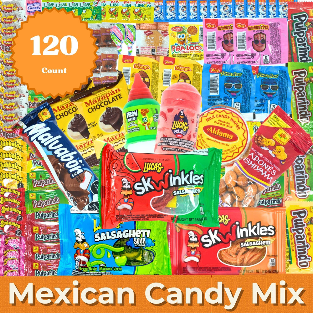 New To Town Mexican Candy Variety Pack on display, ideal for piñatas and party snacks.