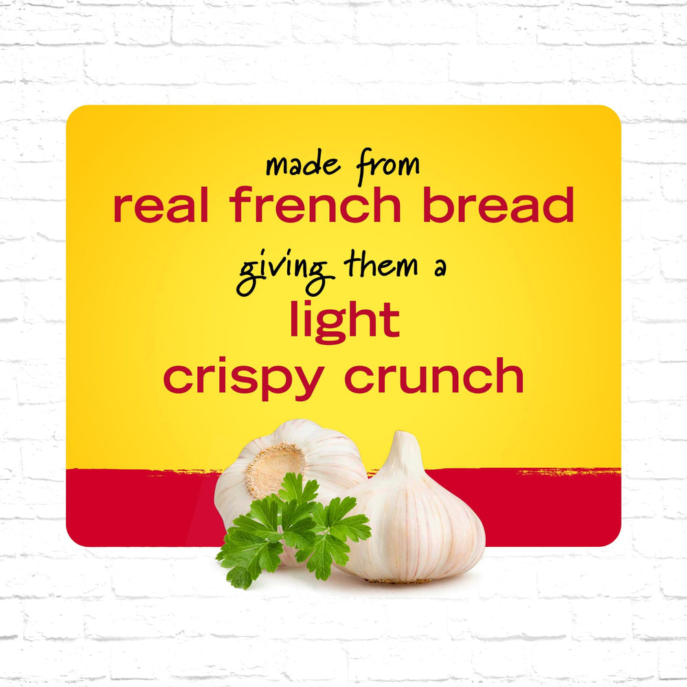 New York Bakery Texas Toast croutons enhancing pasta with savory seasoning.