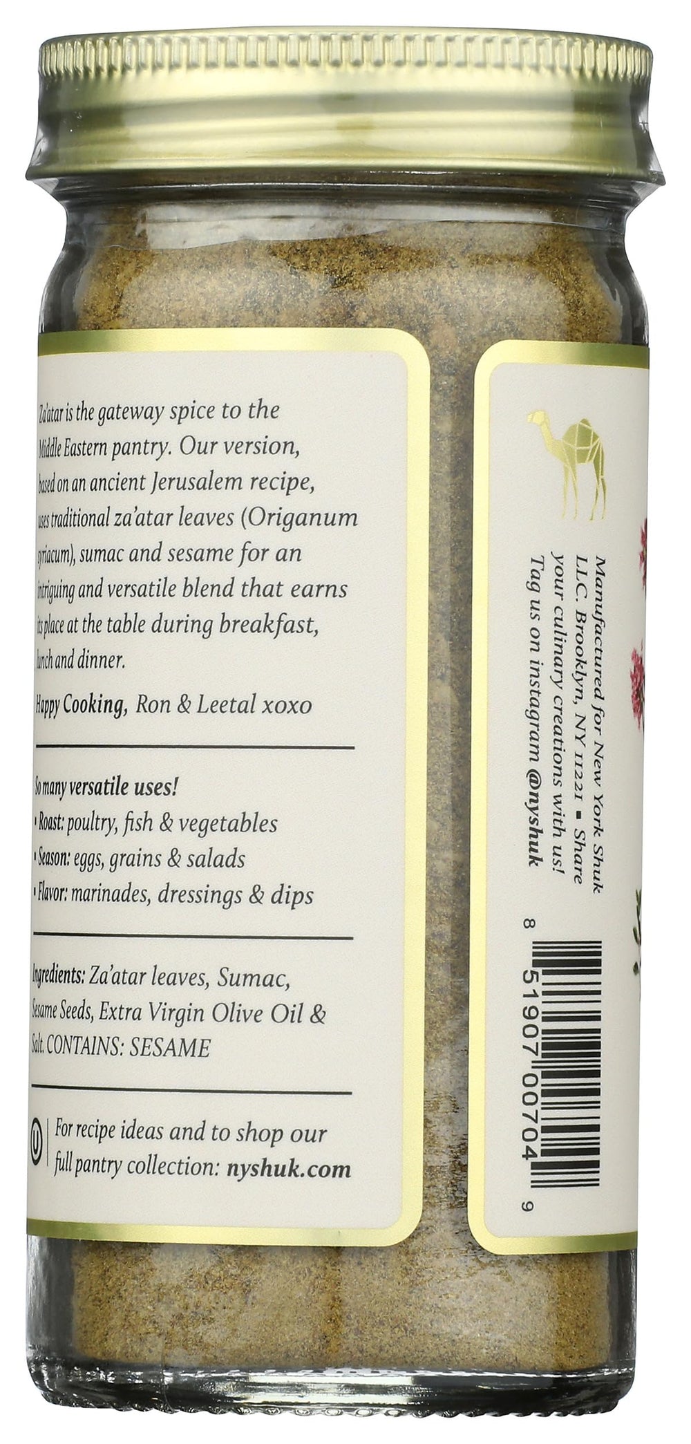 New York Shuk Zaatar packaging close-up highlights premium ingredients.