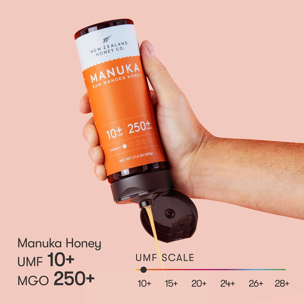 New Zealand Honey Co. honey drip profile on bottle, smooth and inviting