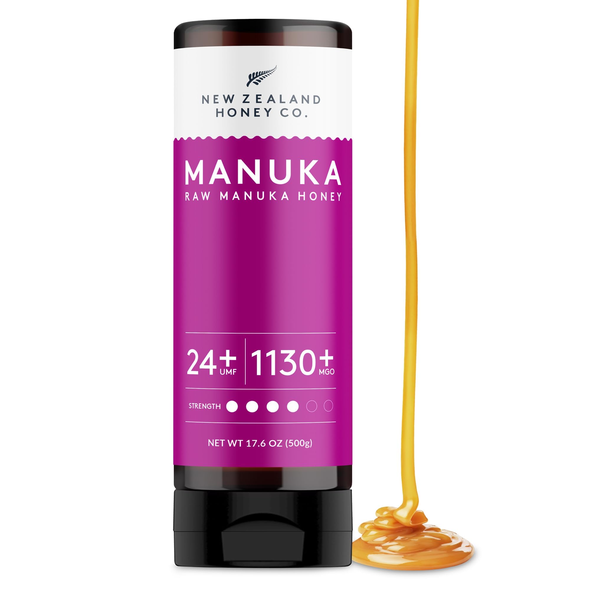 New Zealand Honey Co. Manuka UMF24 bottle, premium raw honey for everyday use.