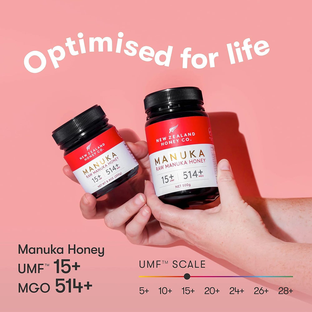 New Zealand Honey Co MGO 514 label communicates potency and grading