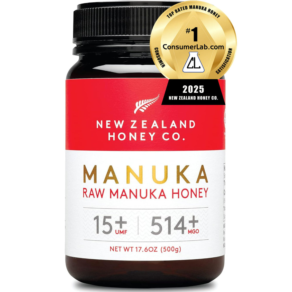 New Zealand Honey Co Manuka UMF 15+ jar for everyday sweetness and natural pantry staple.
