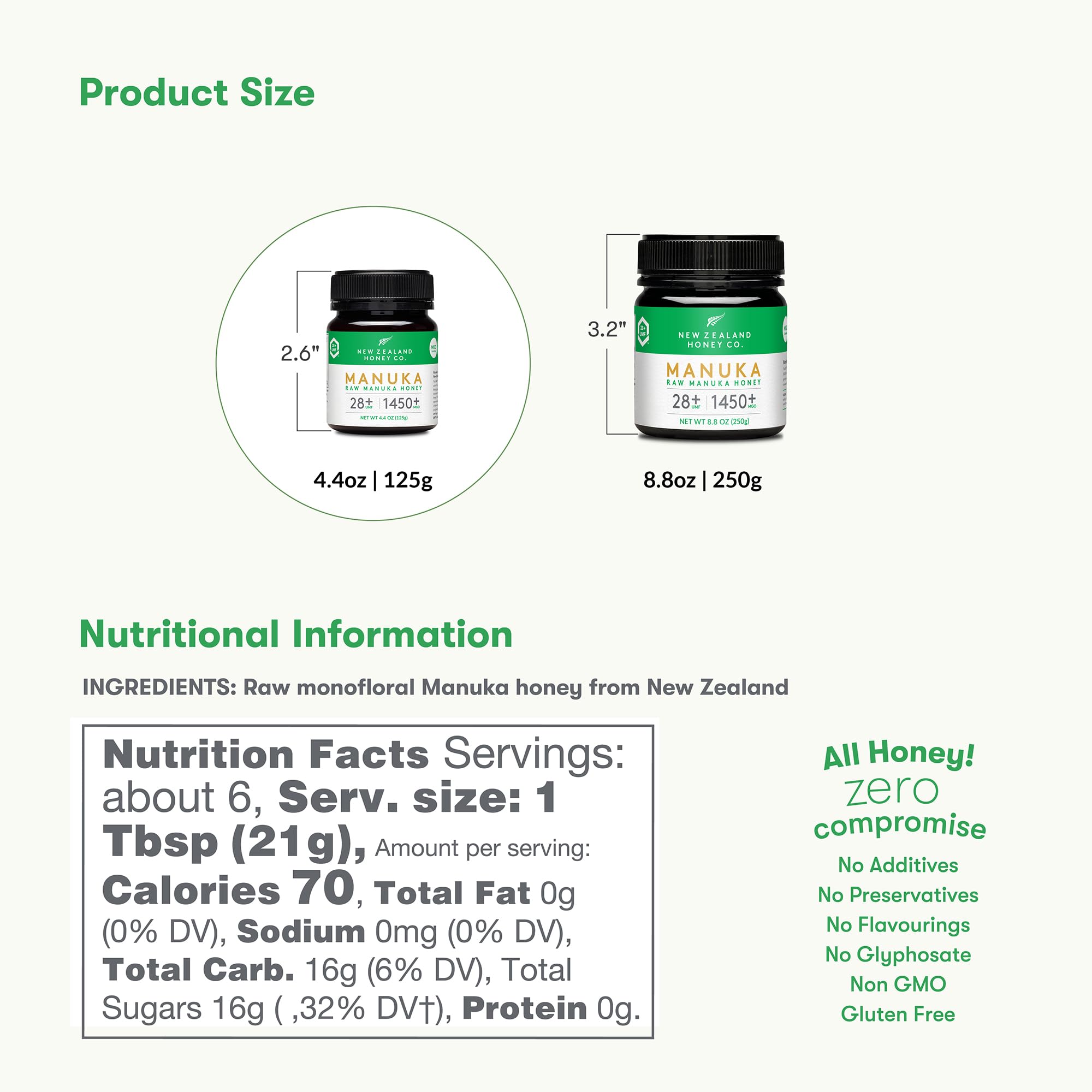 New Zealand Honey Co raw Manuka honey UMF 28+ spoon for easy on-the-go drizzle.