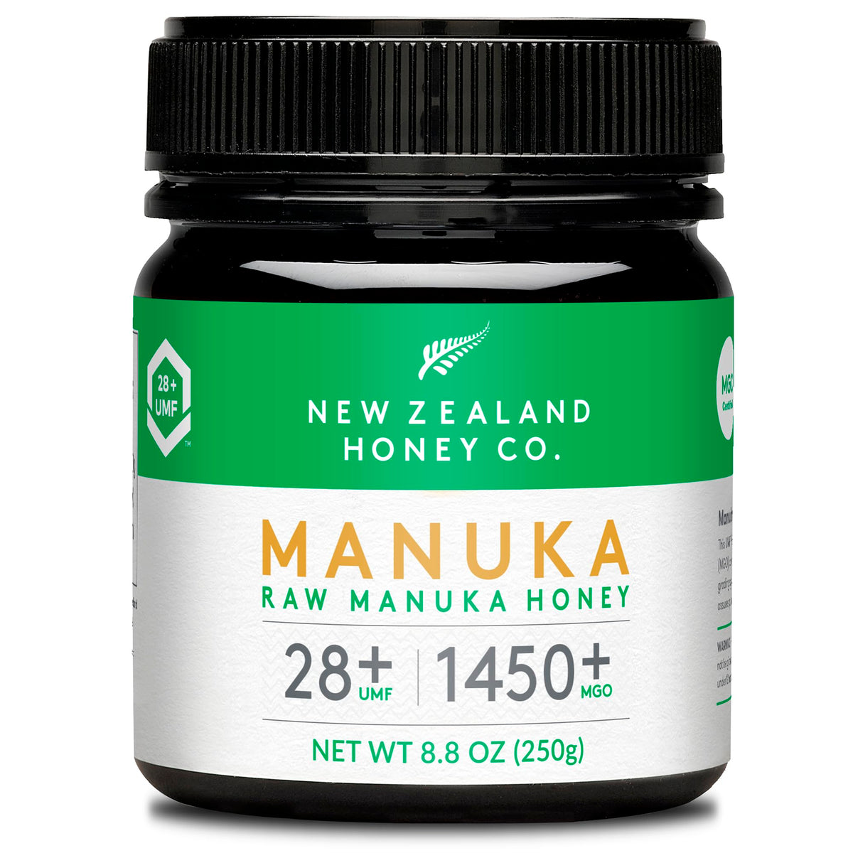 New Zealand Honey Co. Raw Manuka UMF 28+ bottle shows rich color for daily flavor