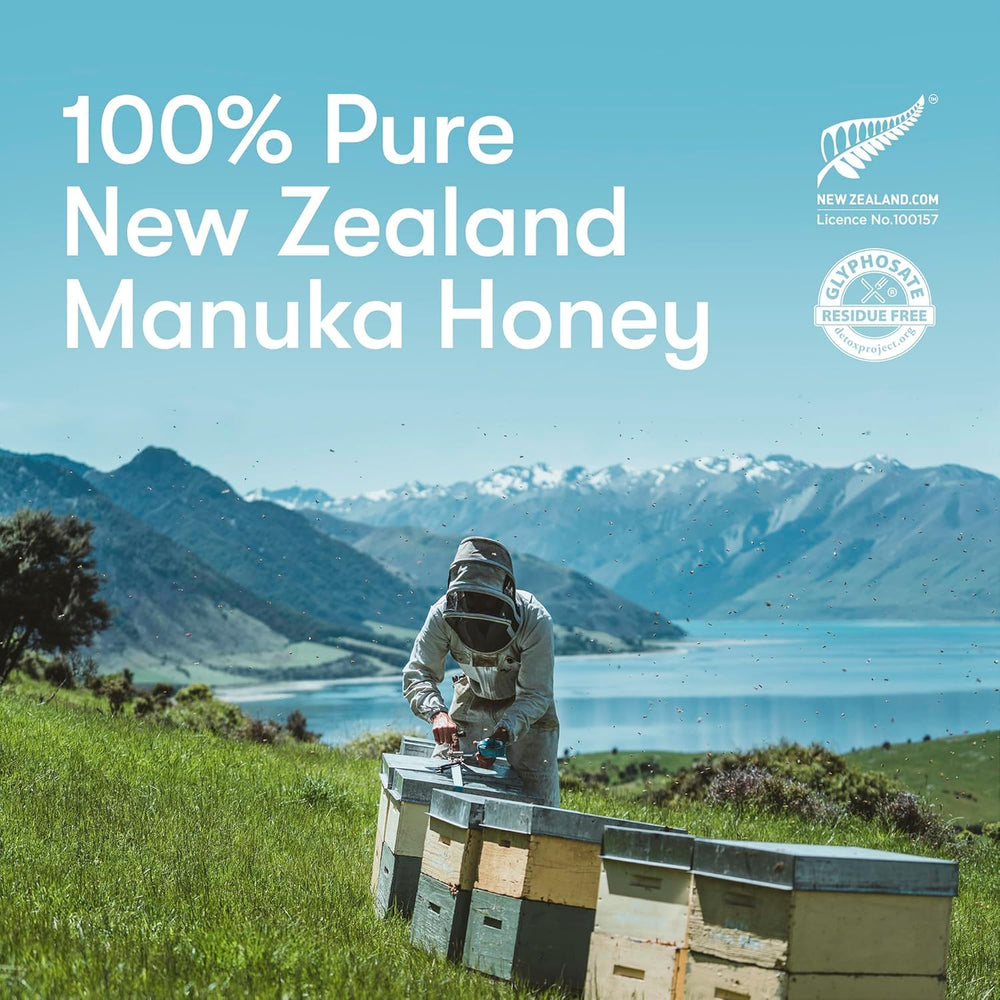 Compact travel pack of New Zealand Honey Co. honey for on-the-go routines.