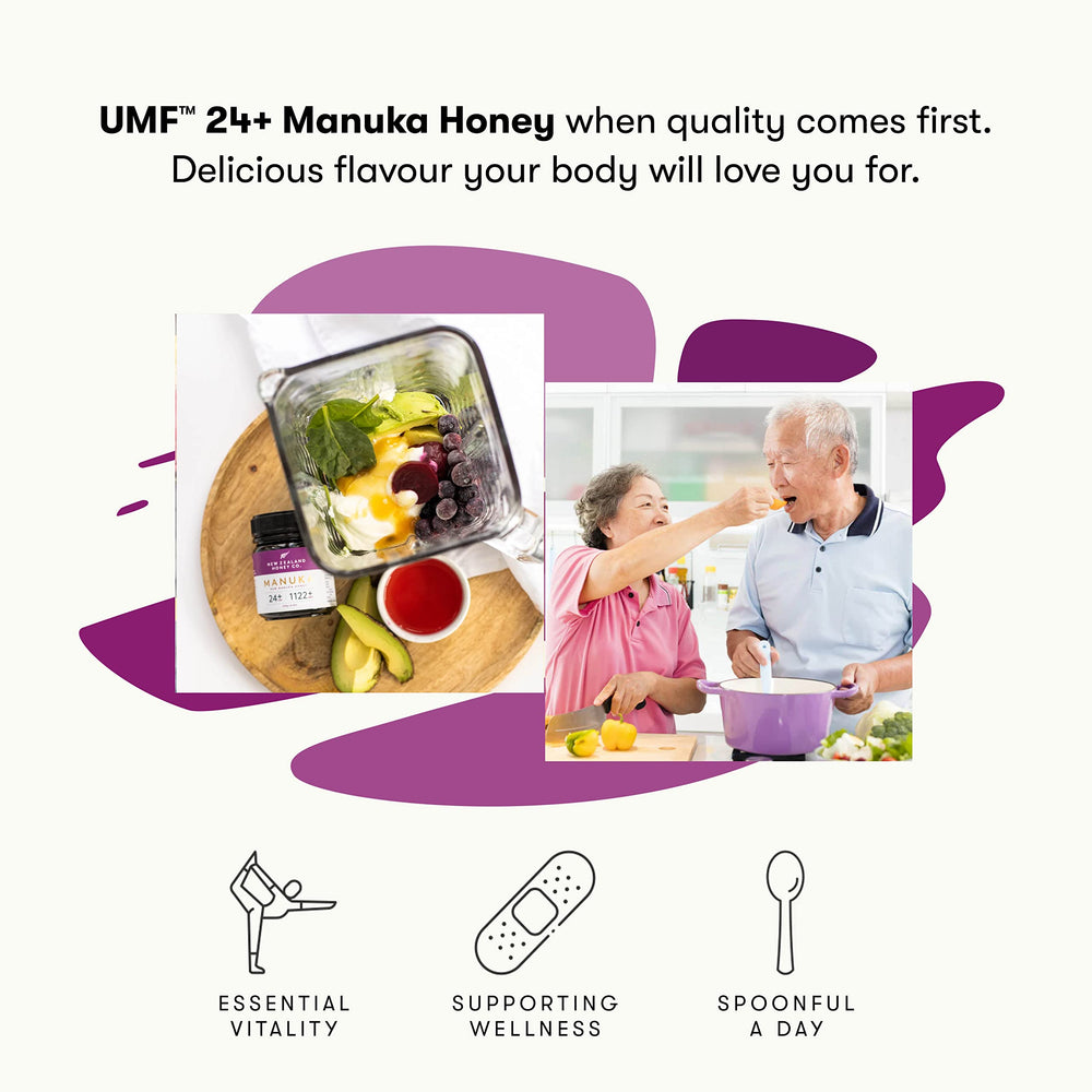 New Zealand Honey Co UMF certification symbol closeup signals trust.