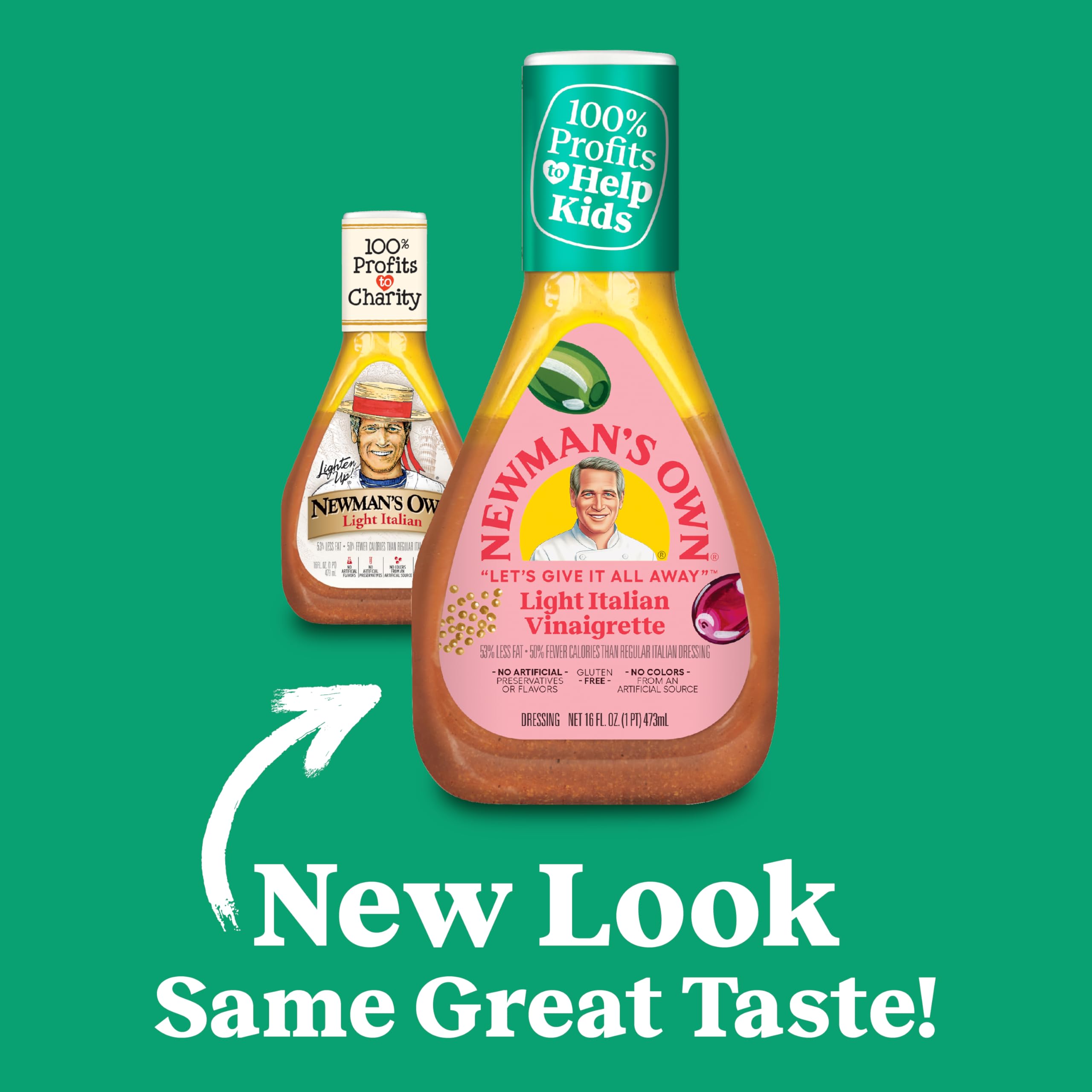 Newman's Own Light Italian Dressing over vegetables and pasta for color