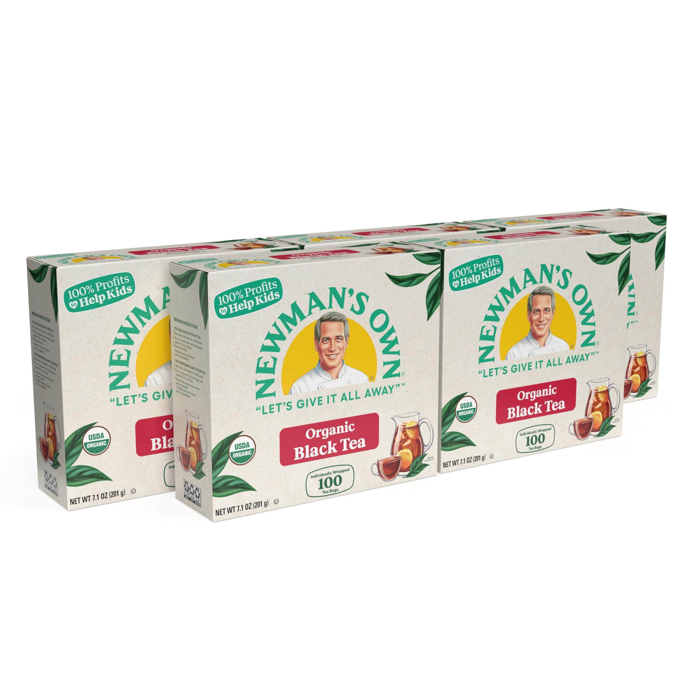 Newman's Own Organic Black Tea box, bold flavor ready for tea lovers