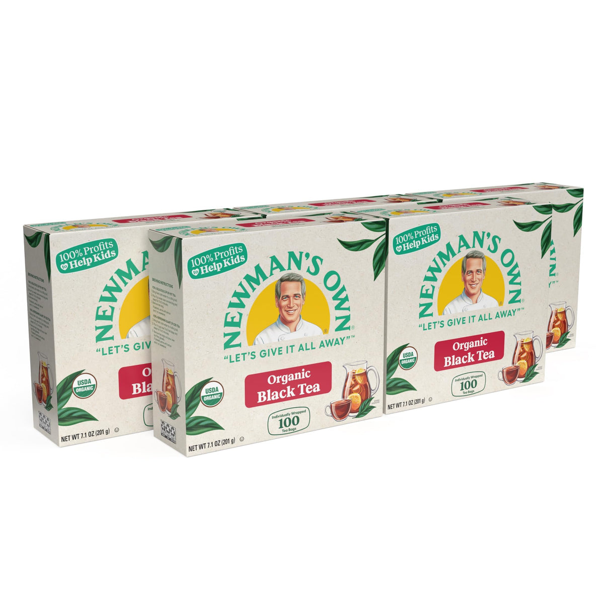 Newman's Own Organic Black Tea box, bold flavor ready for tea lovers