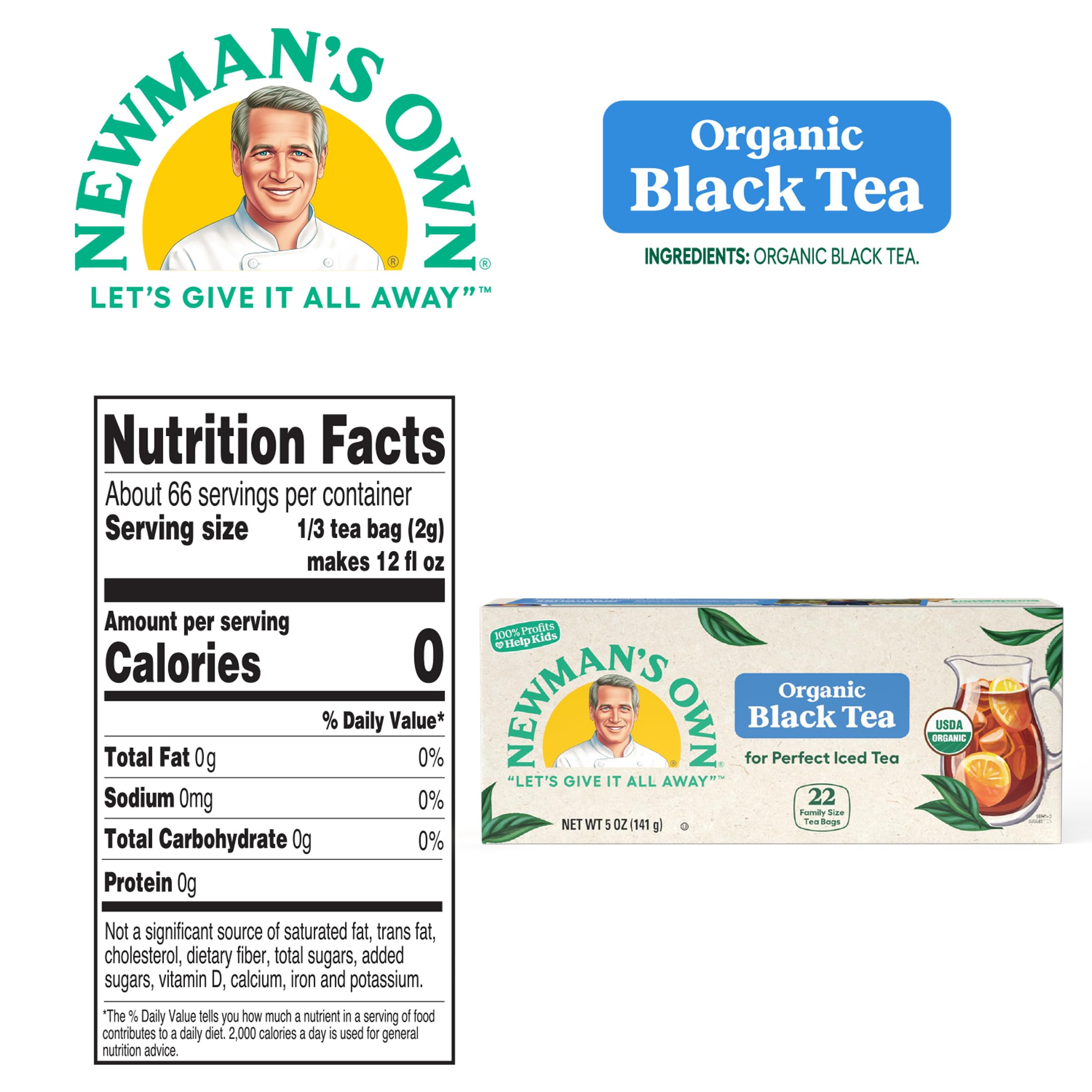 Newman's Own Organic Black Tea cold brew-ready glass reveal