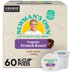 Newman's Own Organic French Roast K-Cup pods front-pack for bold mornings.